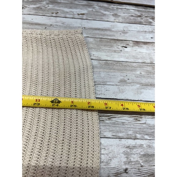 Women's TALBOTS XL Cotton Blend Cream Cable Knit Chunky Sweater Cardigan Relaxed - Picture 5 of 8